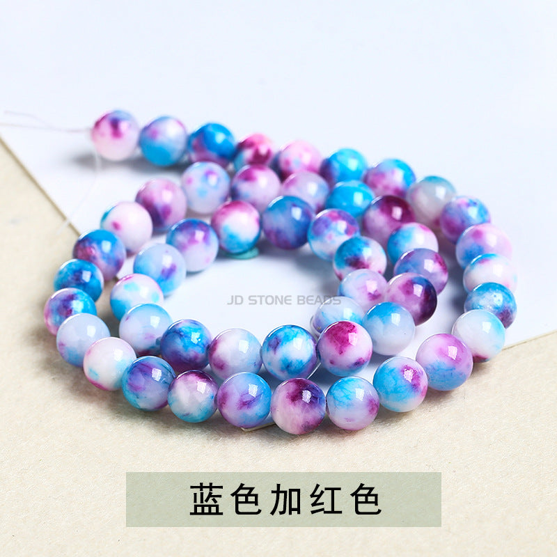 Colored Persian jade loose beads chalcedony round beads