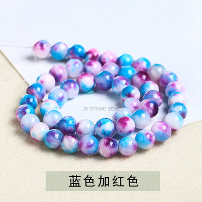 Colored Persian jade loose beads chalcedony round beads