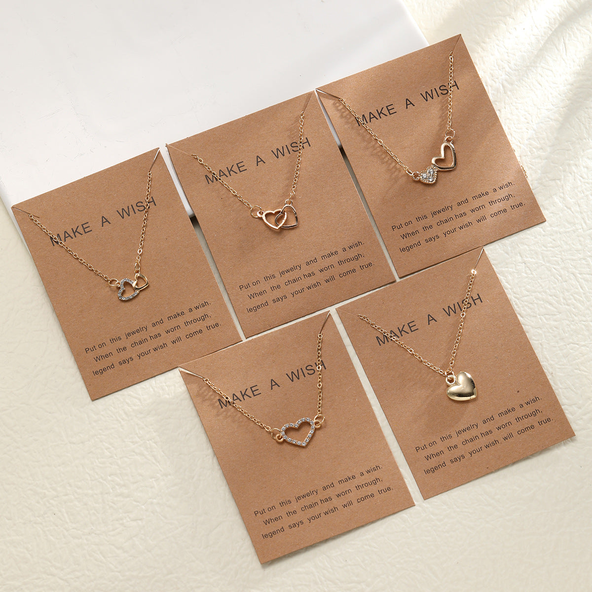 Hollow Love Point Drill Necklace Set (5-Piece)