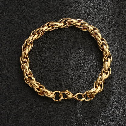 Rough Heavy Industry Titanium Steel Men's Hip Hop Cuban Chain Bracelet