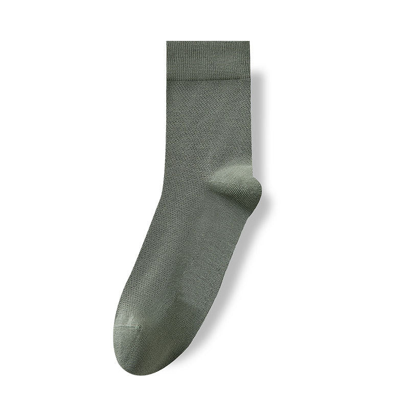 Spring-Summer Thin Mesh Breathable Anti-Odor Men's Mid-Calf Socks