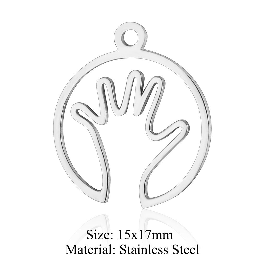 5 pcs/titanium steel jewelry pendant family baby feet