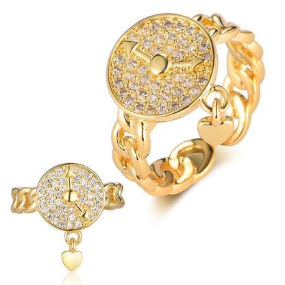 Pearl Flower Love Lock Bow Ring