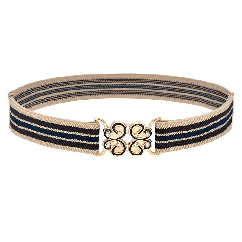 Elastic wide belt female minimalist