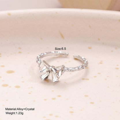Cute bow open adjustable ring