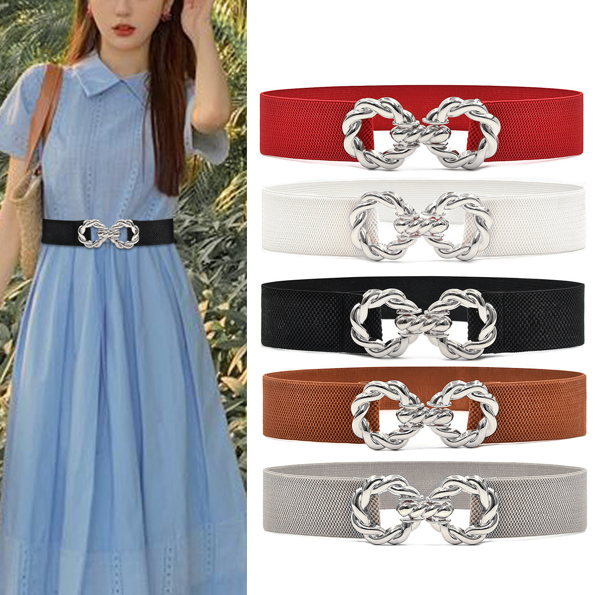 Elastic elastic women's belt