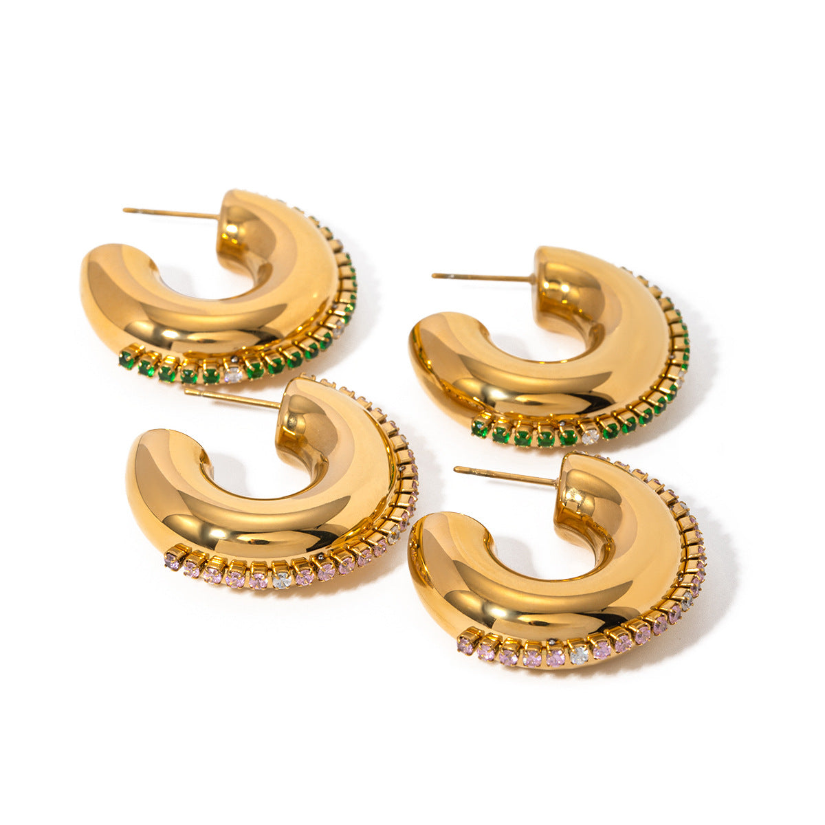 Green diamond earrings fashion
