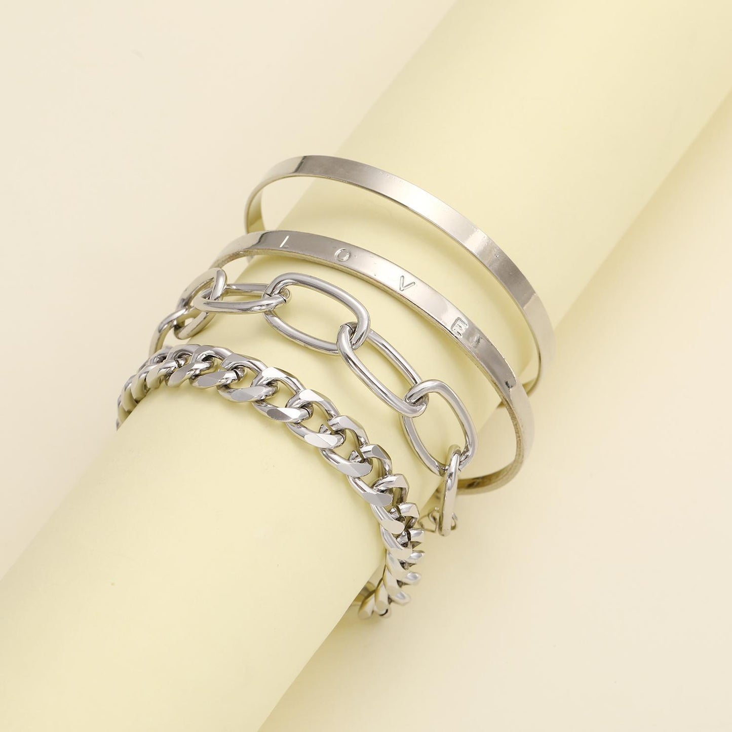 Bohemian Geometric Chain Bracelet Set