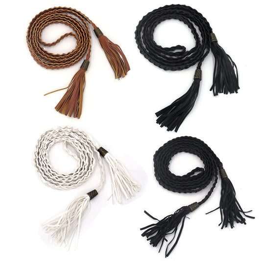 Braided Lace Up Bow Waist Chain