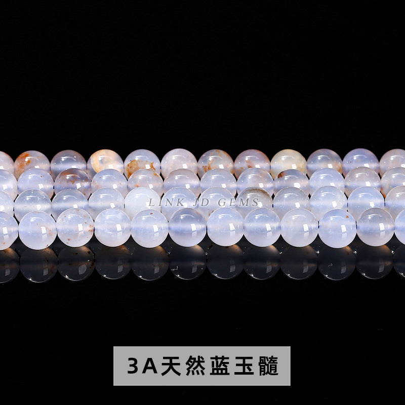 5A Natural Blue Chalcedony Beads