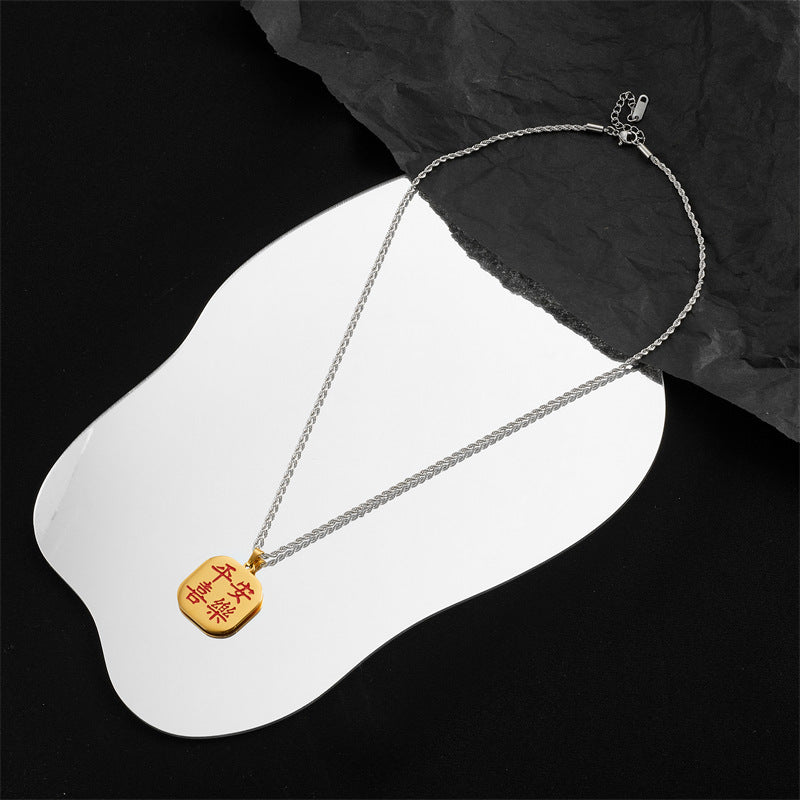 Women's Trendy Peace Pendant Clavicle Necklace