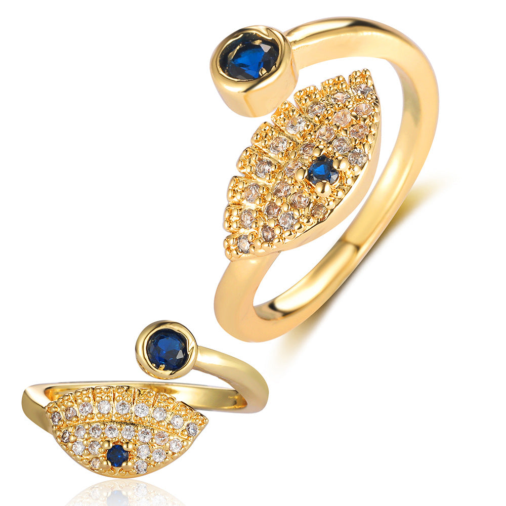 Cross eye zircon ring