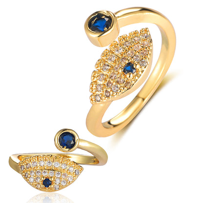 Cross eye zircon ring