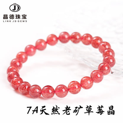 Pulsera de cristal de fresa de la antigua mina natural 7A 