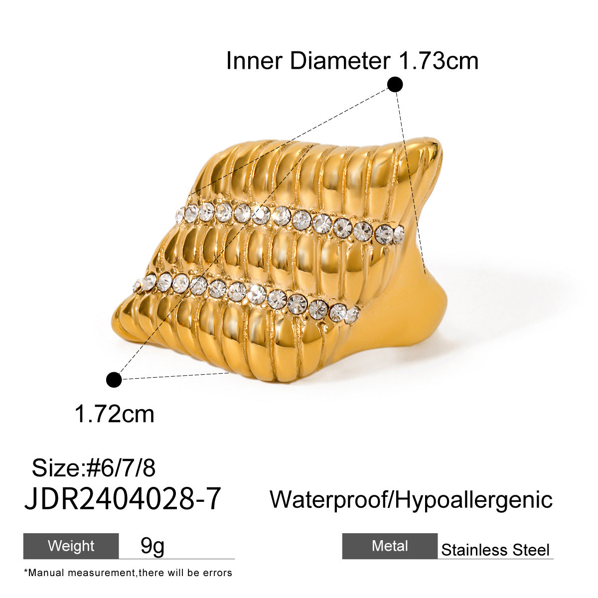 Anillo de diamantes de imitación con rosca de plumas 
