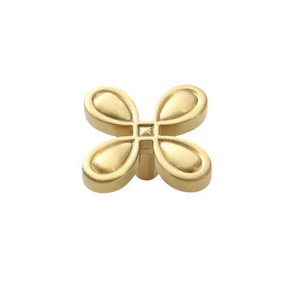 Four-leaf clover brass handle, hardware furniture