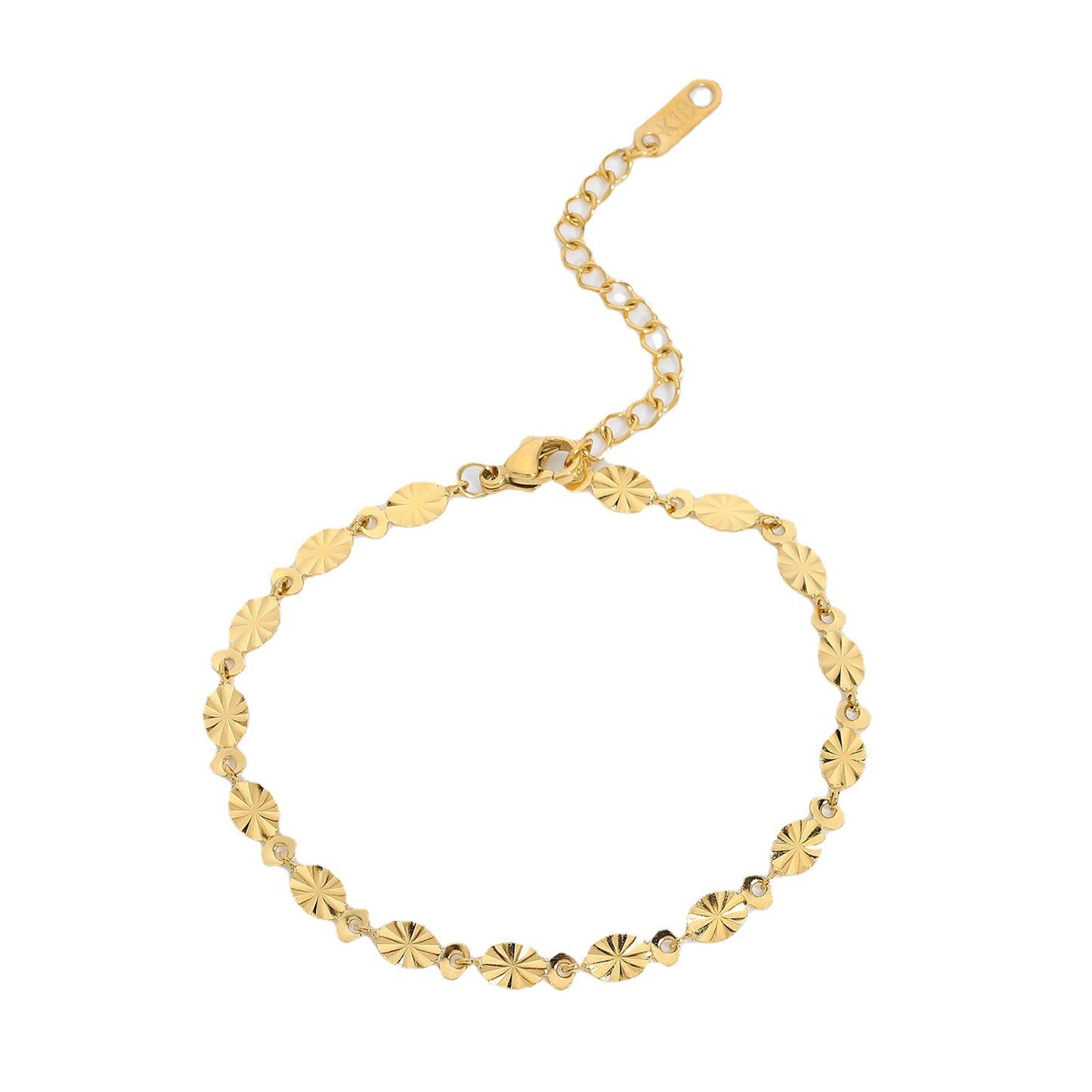 Pulsera de cadena con pétalos ovalados 