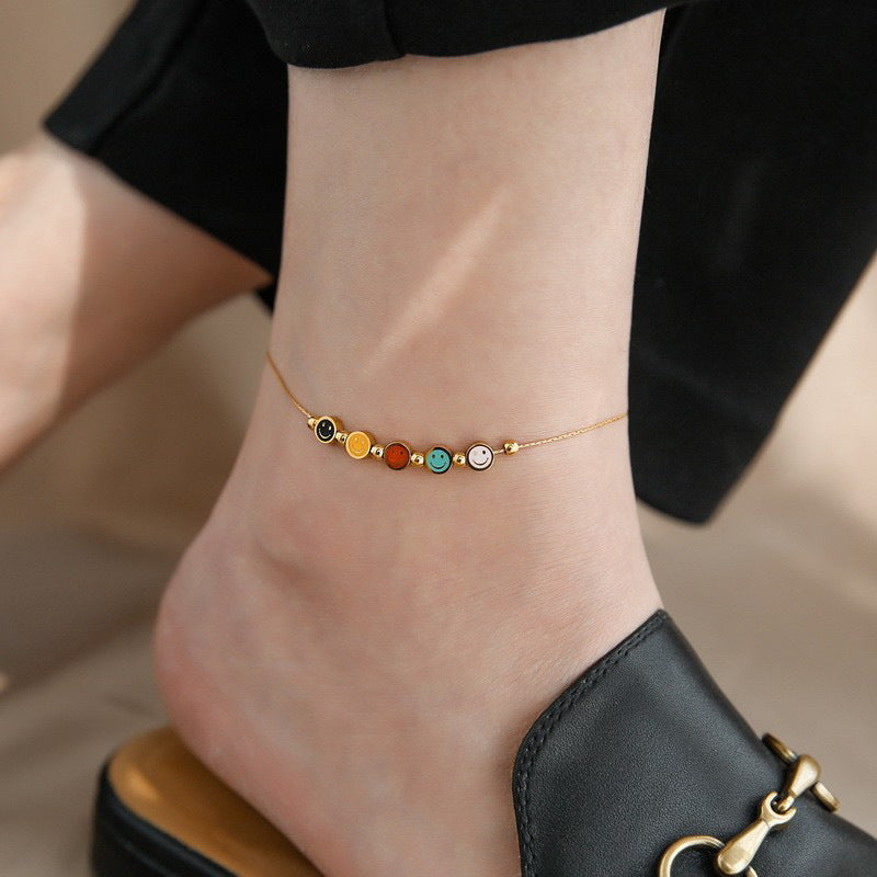 Gourd love titanium steel anklet