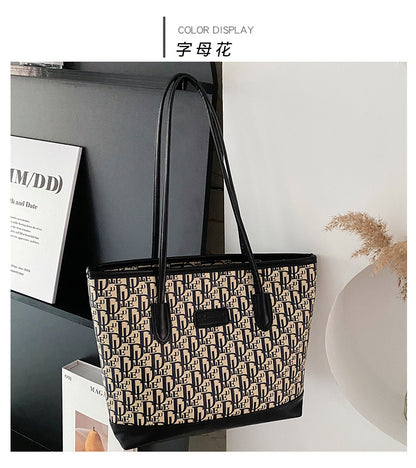 Alphabet Versatile Retro Shoulder Tote Bag