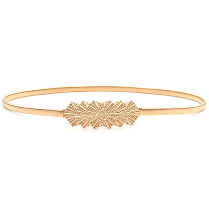 Elastic thin belt female gold