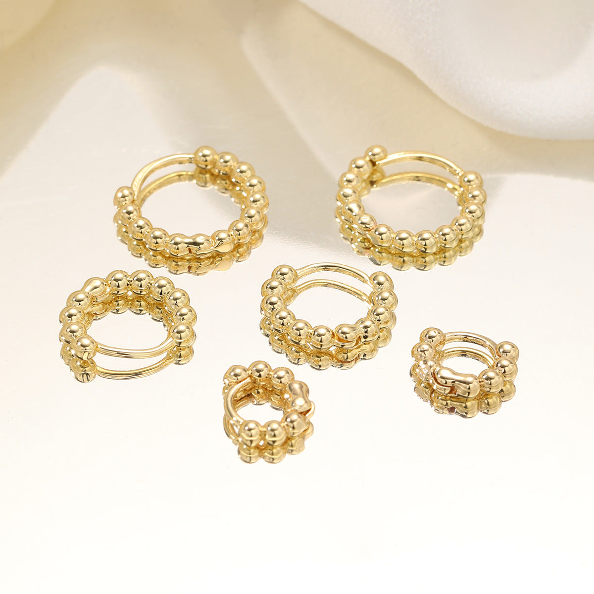 Geometric Beaded Hoop Earrings