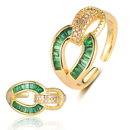 Cross eye zircon ring