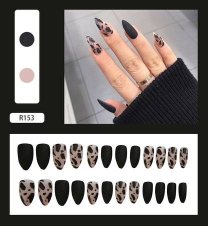 Pegatinas para decoración de uñas a presión, uñas postizas extraíbles 