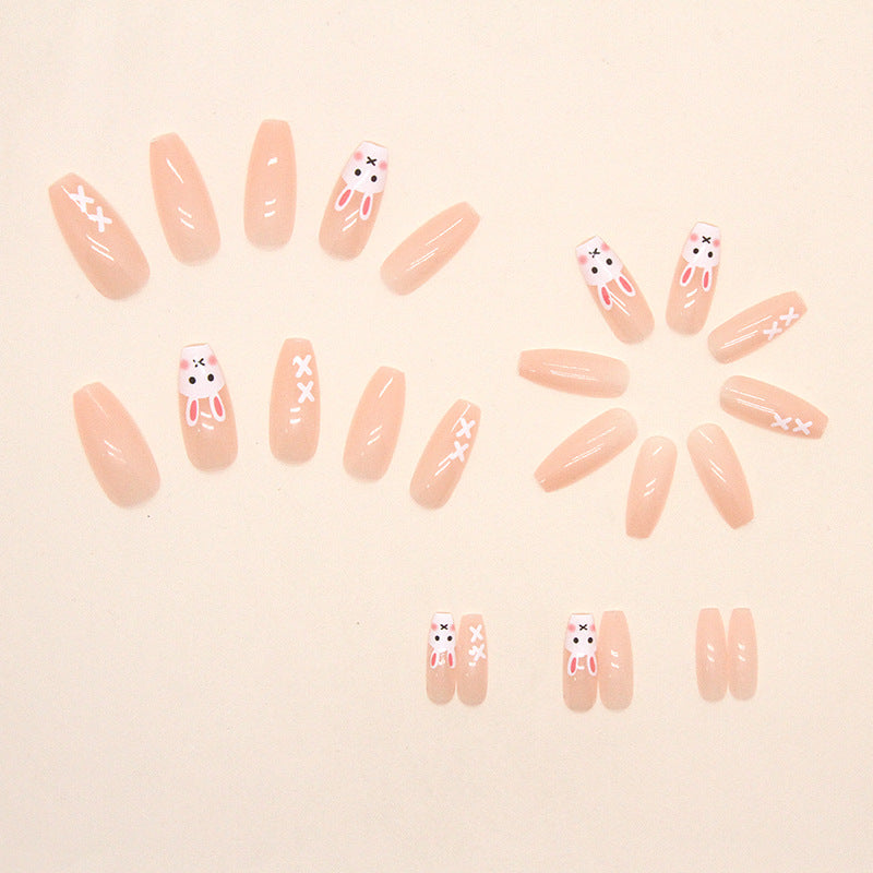 Nude White Rabbit New Year Nails