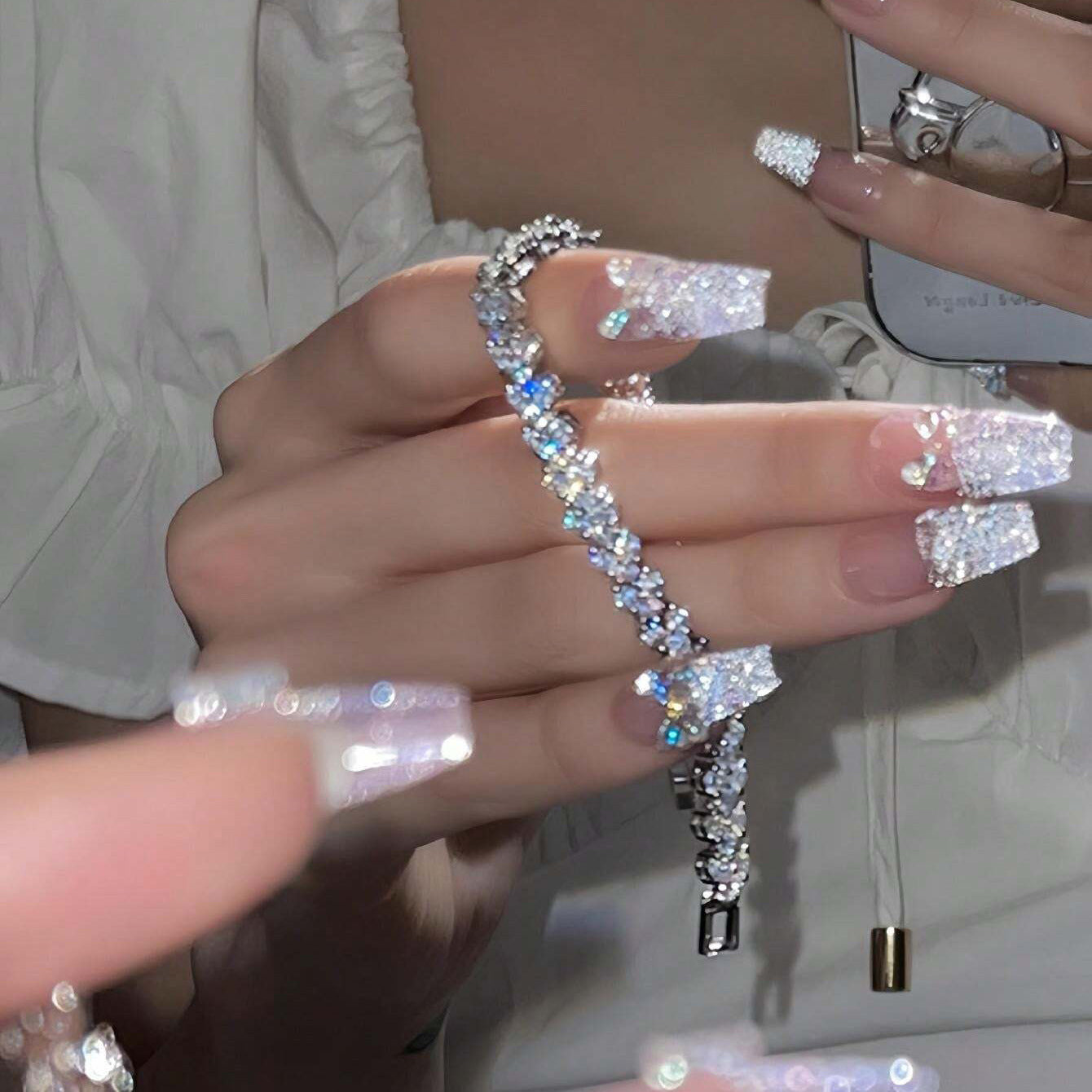 Crystal Zircon Heart Roman Bracelet