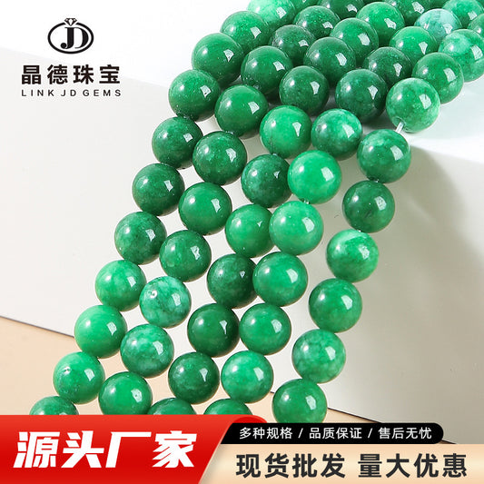 Dry green chalcedony loose beads DIY jewelry accessories