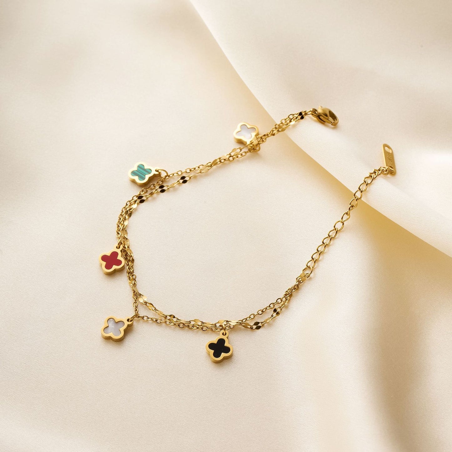 Dopamine Double-Layer Clover Bracelet