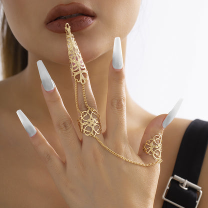 Tapered nail cover finger ring