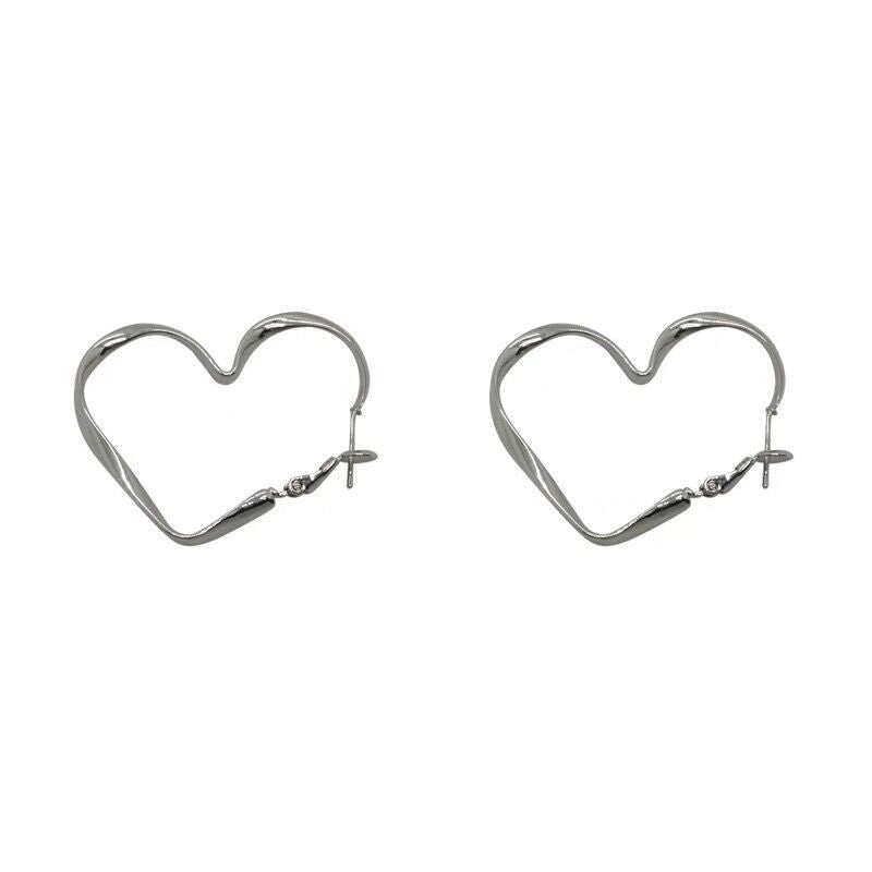 Exaggerated big love earrings