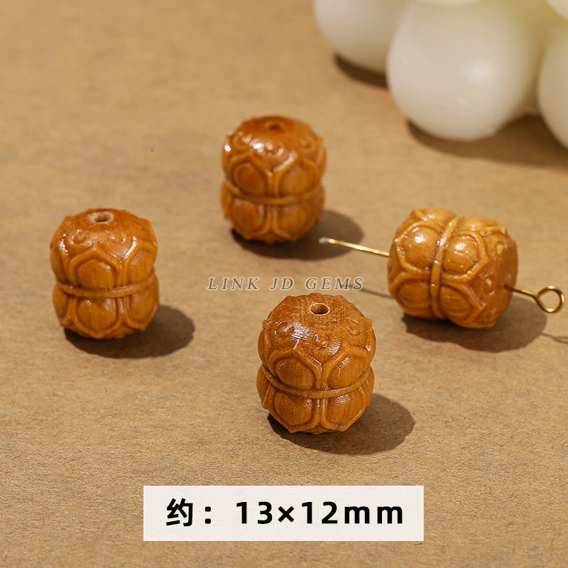 Barbie sandalwood carving lion head cat claw lotus pod accessories