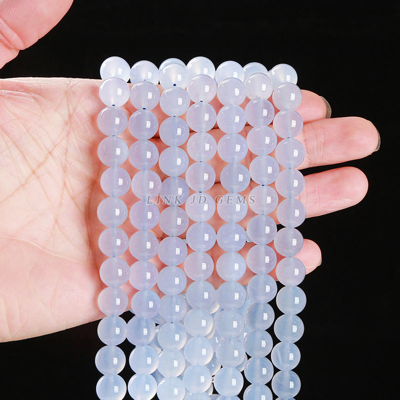 5A Natural Blue Chalcedony Beads
