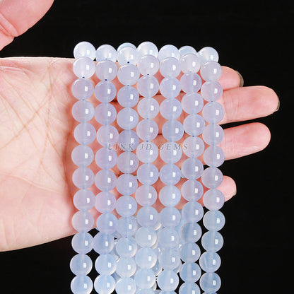 5A Natural Blue Chalcedony Beads