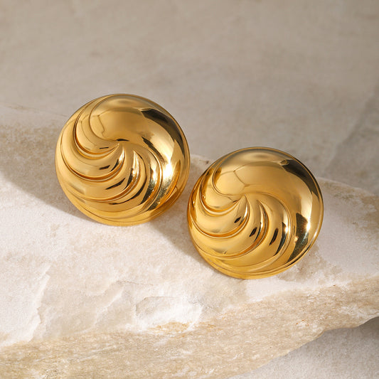 Round Convex Thread Earrings