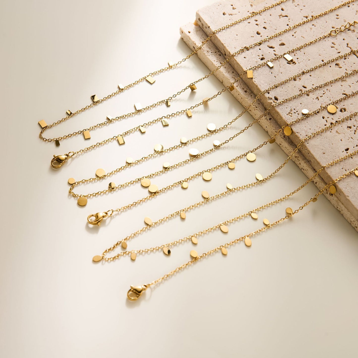 Titanium Steel Square Disc Necklace