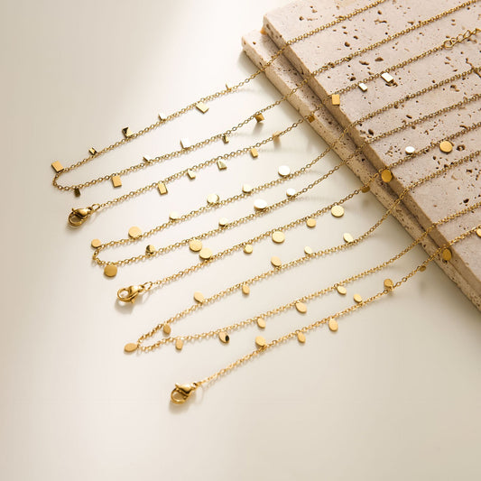 Titanium Steel Square Disc Necklace