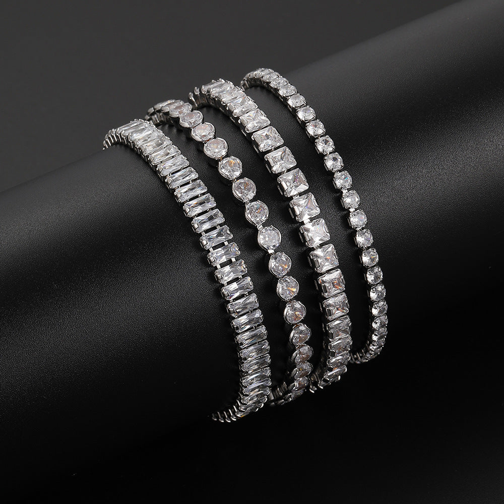 High-grade silver zircon bracelet