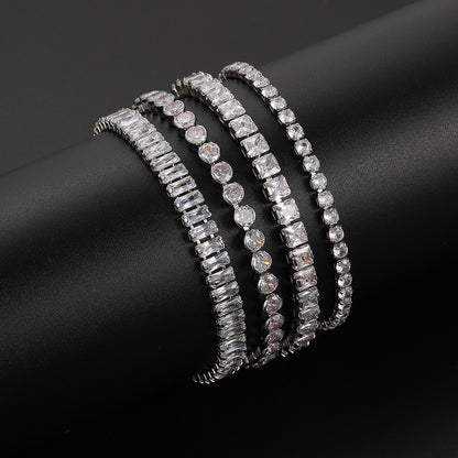 High-grade silver zircon bracelet