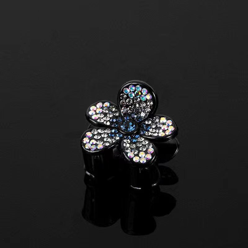 Horquilla pequeña fija con forma de cola de caballo alta y diamantes de imitación 