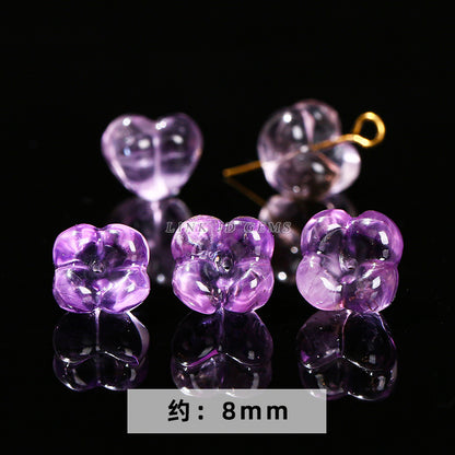 Amethyst engraving Pixiu nine-tailed fox single loose bead
