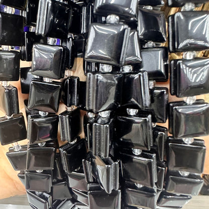 Contas de cristal em formato quadrado, contas soltas 