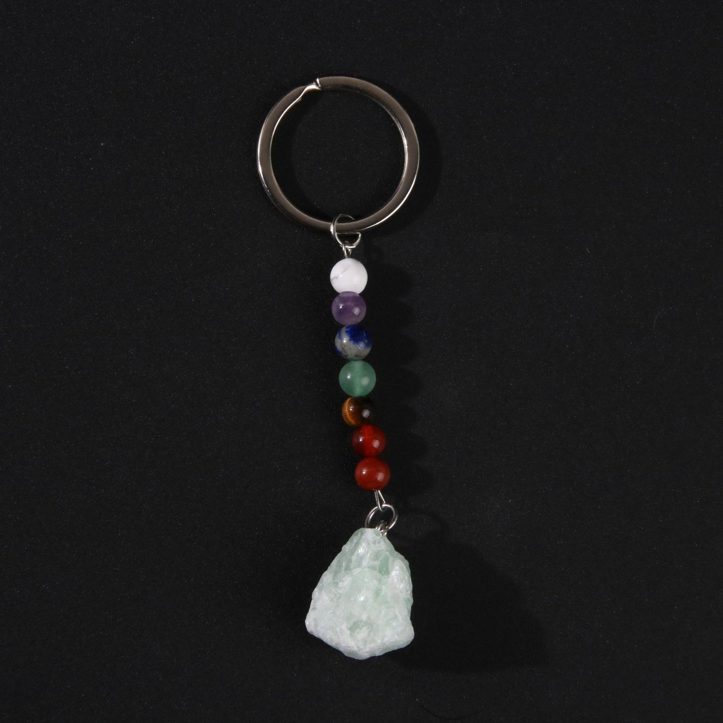 Chaveiro de aço inoxidável de pedra natural de 7 cores 