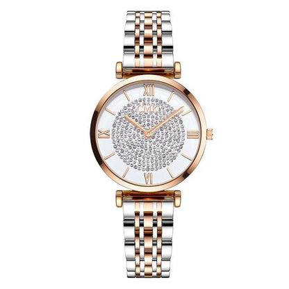 Reloj de lujo para mujer con diamantes de imitación 