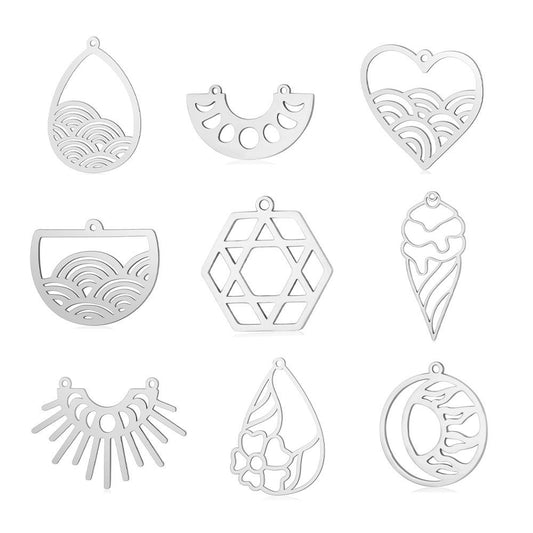 5 pcs/pack Titanium steel pendant for sea wave ice cream