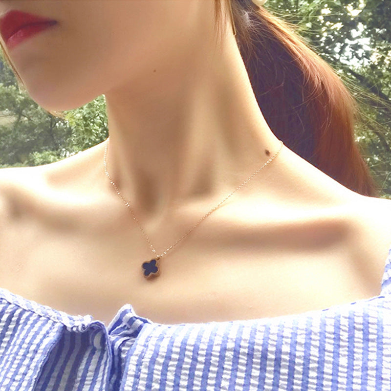 Non-Fading Titanium Steel Four-Leaf Clover Necklace — Simple Versatile Gift