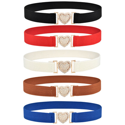 Sparkling rhinestone inlaid elastic belt