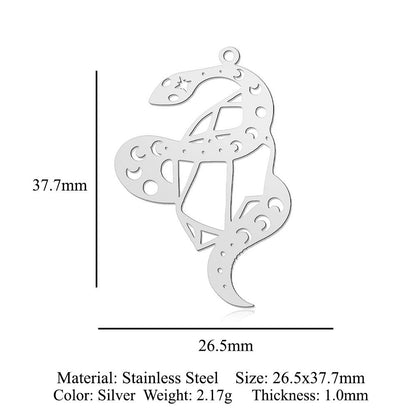 5 pcs/bag, mermaid tail titanium steel pendant.